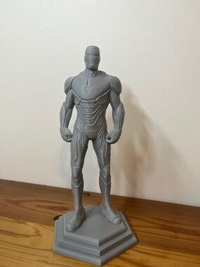 Gray Superhero Figurine Decorative Iron Man, grey statue, sturdy base